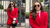 Manushi Chhillar makes it her business to rock power dressing in all-red shorts suit