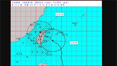 凱米暴風圈已觸陸！中心登陸宜蘭、花蓮機率高 颱風移動路徑曝