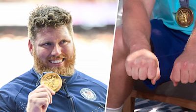 Olympian Ryan Crouser shows off his huge shot put hand and we can’t unsee it