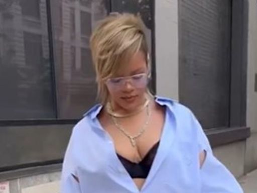 Rihanna flashes underwear to friends in playful video