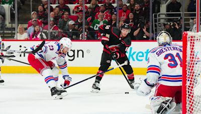 OT win moves Rangers to brink of sweeping Hurricanes