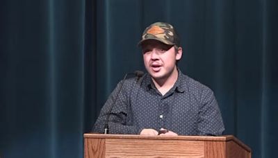 Kyle Rittenhouse speaks at Kent State University after groups protest his visit