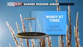 Some winds will persist into Saturday, but temperatures will warm