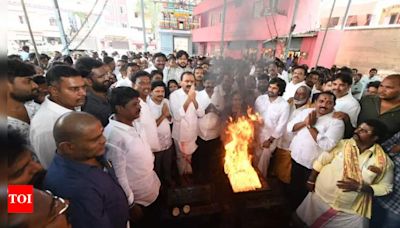 Tirupati laddu controversy: YSRCP performs purification rituals at temples across Andhra Pradesh | Vijayawada News - Times of India