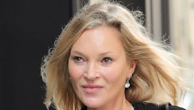 Kate Moss beams in a thin floral dress as she leaves the Ritz Paris