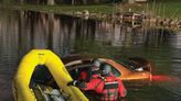 Man charged after vehicle goes into pond