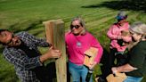 Conservation effort: Church members install bluebird boxes and plant tree seedlings