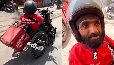 Specially-abled Zomato delivery agent's hybrid wheelchair goes viral, internet is super impressed