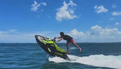 Filho de Ivete Sangalo, Marcelo Cady publica foto em jet ski