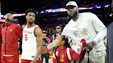 An emotional LeBron James watches Bronny make USC debut 5 months after cardiac arrest