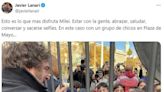 Javier Milei y sus ministros salieron al balcón de la Casa Rosada y sorprendieron a estudiantes que estaban en la Plaza de Mayo