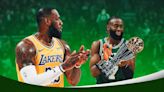 Lakers' LeBron James reacts to Jaylen Brown winning East Finals MVP