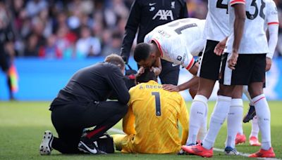 Alisson injury update after Liverpool keeper limps off against Crystal Palace