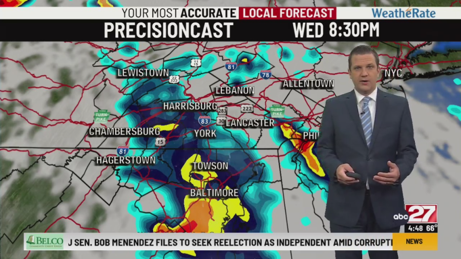 Staying humid through Thursday, today is likely the warmest of the week