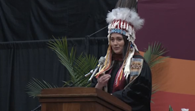 Lily Gladstone gives commencement speech and receives honorary doctorate at UM graduation