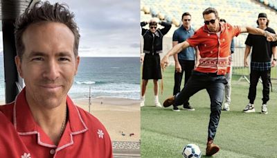 Ryan Reynolds curte estadia no Rio de Janeiro e joga bola no Maracanã
