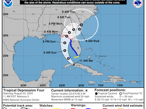 Be it Tropical Depression 4 or Debby, here's the latest for Jacksonville area and state