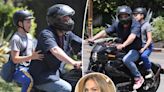 Ben Affleck takes son Samuel, 12, on a motorcycle ride as Jennifer Lopez vacations in Italy