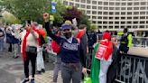 Chants of ‘shame on you’ greet guests arriving for the annual White House correspondents’ dinner