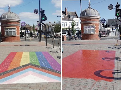 Police probe after red paint used to deface Pride flags in Newham