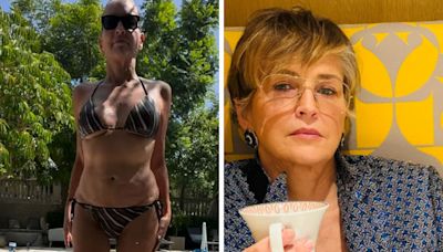 Sharon Stone’s Skimpy Bikini Pool Workout For Nobody 2 Stuns Fans, Bob Odenkirk Says “Can’t Wait”