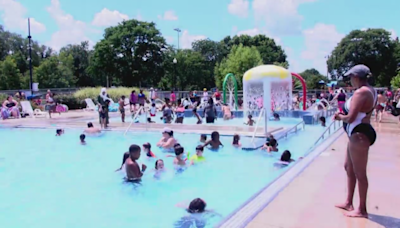 Taking a free swim in Kingston Community Pool