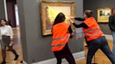 German Climate Activists Throw Mashed Potatoes at Monet Painting