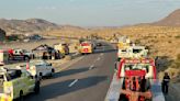 Fiery crash, hazmat situation closes northbound I-15 between Los Angeles and Las Vegas