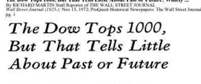 Dow Milestones on The Wall Street Journal’s Front Pages
