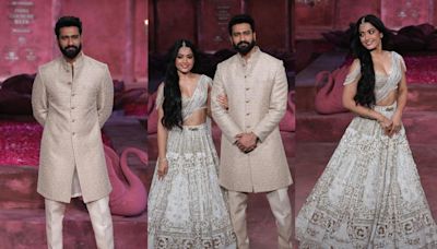 India Couture Week 2024: ‘Chhava’ duo Vicky Kaushal, Rashmika Mandanna turn showstoppers for Falguni Shane Peacock