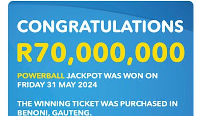 R70 million Powerball jackpot winner is from Benoni