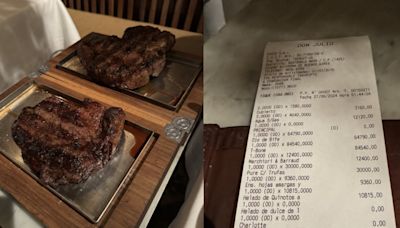 Es mexicano, fue a comer a la parrilla Don Julio y mostró el ticket final