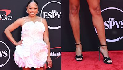 Allyson Felix Takes the Strappy Sandals and Minidress Combo to the ESPY Awards 2024 Red Carpet