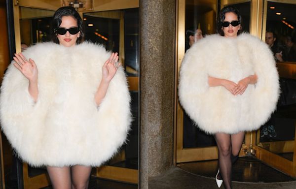 Rosalía Cozies Up in Faux Fur Celine Coat After ‘The Tonight Show’ Taping