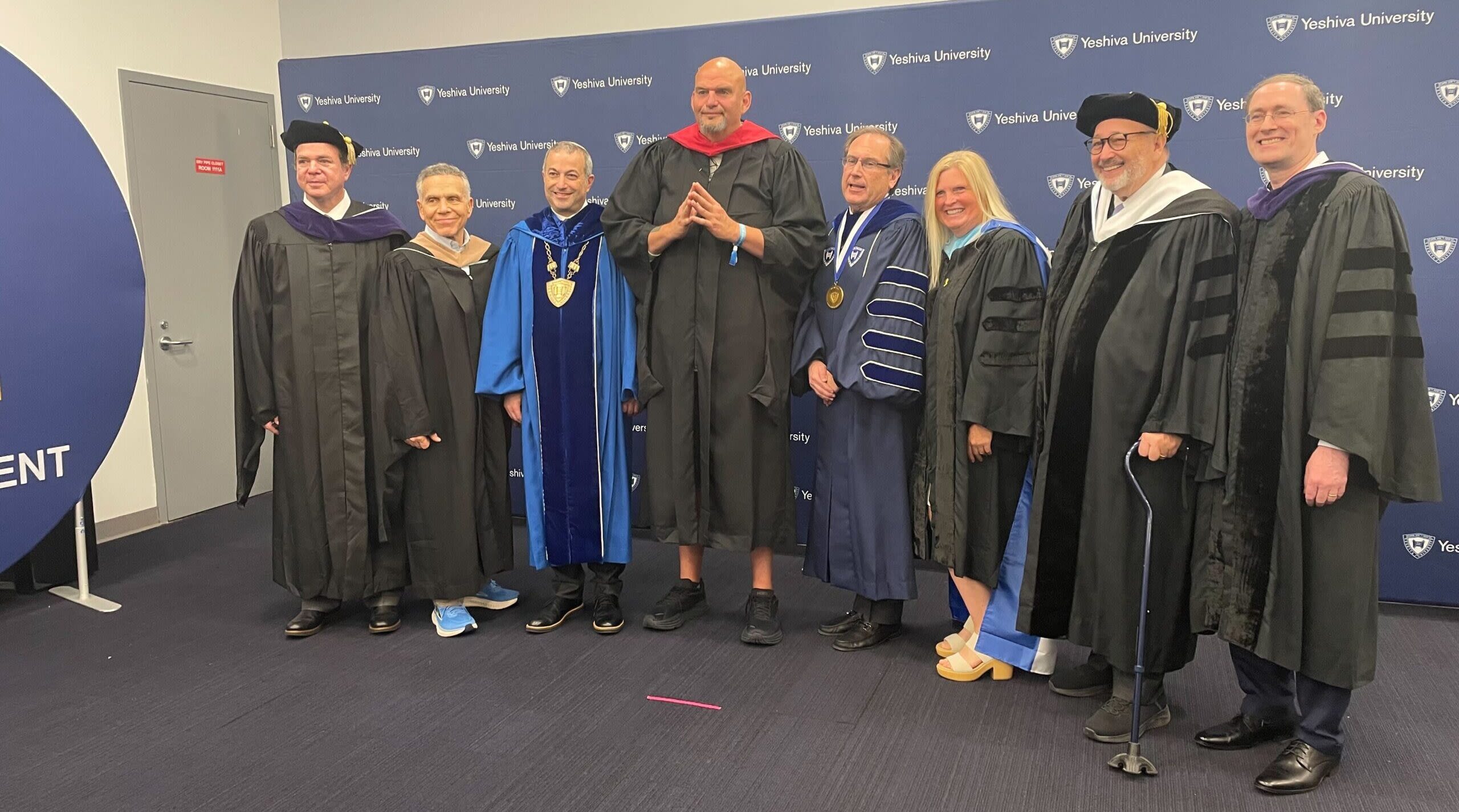 John Fetterman disavows Harvard, his alma mater, while receiving an award from Yeshiva University - Jewish Telegraphic Agency