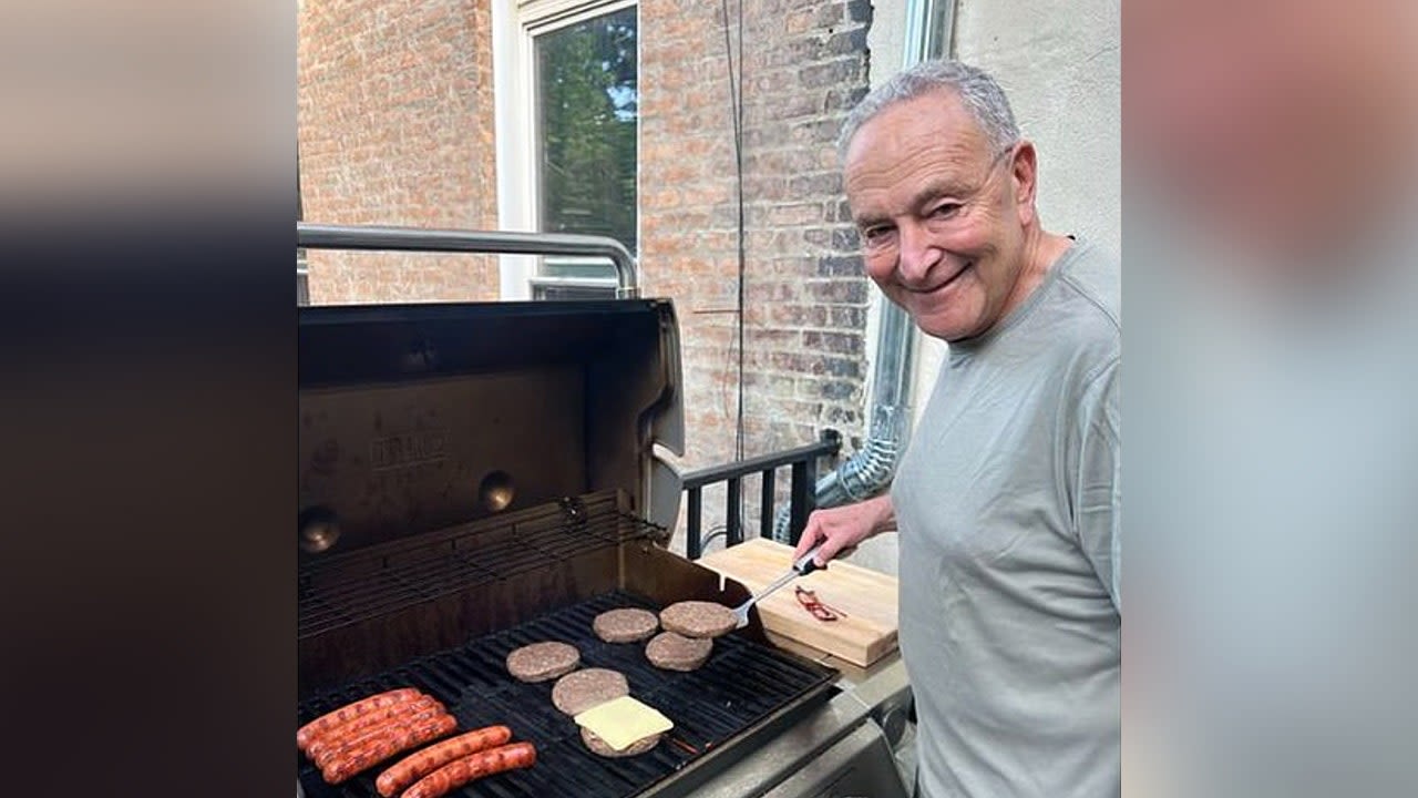 Schumer deletes 'cringe' Father's Day photo after conservatives rip his grilling skills: 'E coli with cheese'