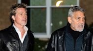 Brad Pitt & George Clooney Reunite On Set Of Upcoming Thriller 'Wolves' In NYC