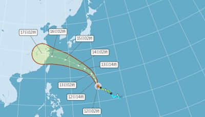 今大台北、東半部有雨！輕颱貝碧佳「預估今晚轉中颱」最新路徑曝