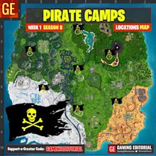 All Pirate Camp Locations Map Fortnite Week 1 Challenge - Season 8 ...