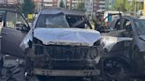 Moment car bomb 'blows up Putin commander' in Moscow in suspected Ukraine attack