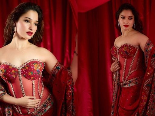 Sexy Video! Tamannaah Bhatia Flaunts Her Curves in Strapless Red Corset, Hot Video Goes Viral; Watch - News18