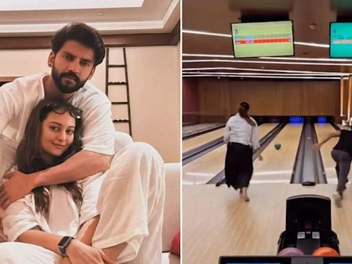 Sonakshi Sinha and Zaheer Iqbal enjoy a game of bowling with friends Aayush Sharma and wife Arpita Khan | Hindi Movie News - Times of India