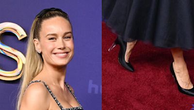 Brie Larson Opts For Invisible Heel in Black Shoes on 2024 Emmys Red Carpet