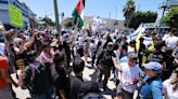 Violence Erupts as Israel Backers Confront Pro-Palestine Protest at L.A. Synagogue Real Estate Event