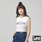 Lee 女款 數位幾何漸層Logo印花無袖背心 白