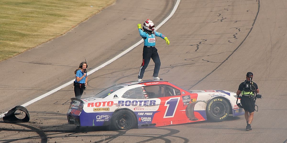 Sam Mayer Wins Xfinity Race at Iowa, Riley Herbst Retaliates After Checkers