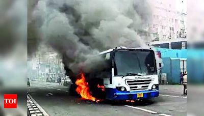 BMTC Bus Catches Fire on MG Road, 30 Passengers Escape Unhurt | Bengaluru News - Times of India