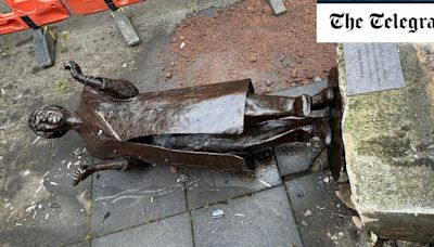 Victoria Wood statue toppled following car crash