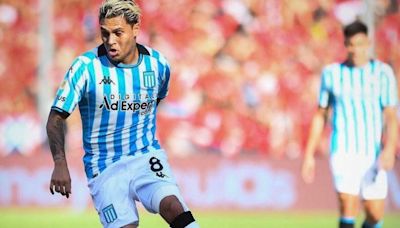 Juan Fernando Quintero volvió con el Racing y convirtió en la goleada a Tigre