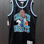 美版全新正品M&N MITCHELL＆NESS NBA  CHARLOTTE HORNETS 夏洛特黃蜂隊 男透氣網洞運動背心M